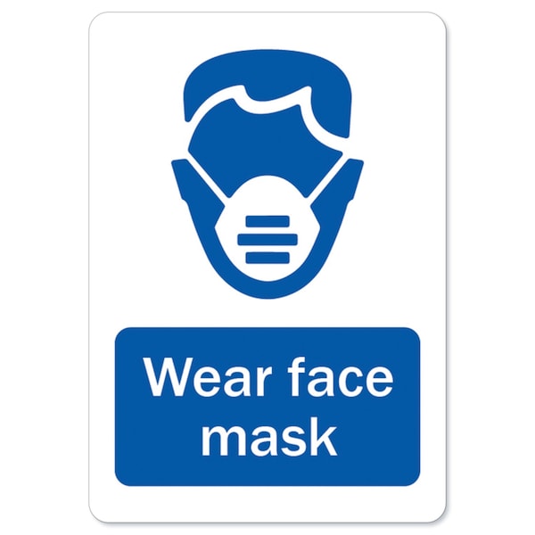 Signmission OSHA Notice Sign, Wear Face Mask, 5in X 3.5in Decal, 10PK, 5" W, 3.5" H, Wear Face Mask OS-NS-D-35-25581-10PK - main